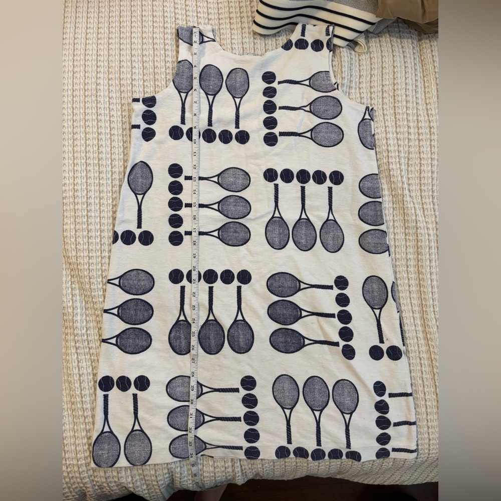 Navy and White Tennis Print Dress - Picture 6 of 6